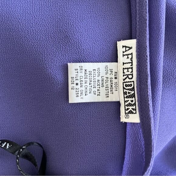 After Dark 3 Pc. Long Gown Set Purple with Beading Size 12 NWT - Picture 12 of 14